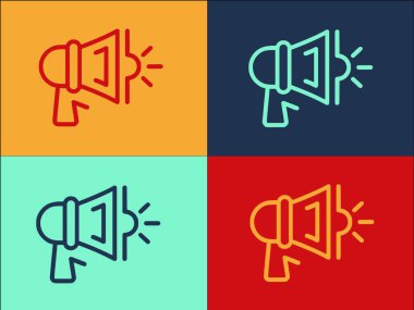 Müdür Megaphone Logo Şablonu, Megafon 'un Basit Düz Simgesi, İş Yöneticisi