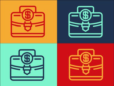 Müdür Bavulu Logo Şablonu, Yöneticinin Basit Düz Simgesi, İş, Bavul