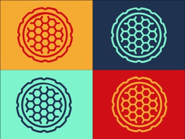 Kanalizasyon Kapağı Şablonu, Rögar, Sokak, Kapak Basit Düz Simgesi