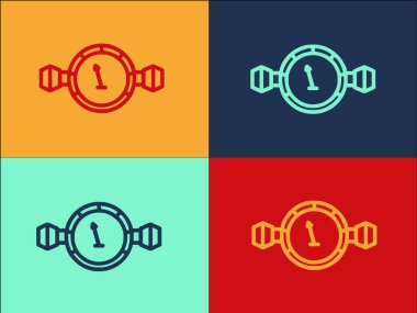 Manometre Logo Şablonu, Manometrenin Basit Düz Simgesi, Ekipman, Basınç
