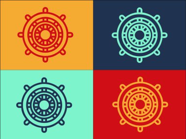 Denizcilik Gemisi Tekerleği Logo Şablonu, Denizcilik, Gemi, Denizcilik Simgesi