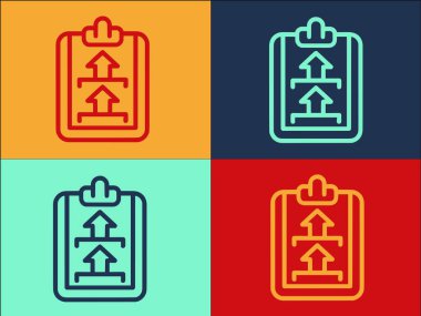 Pano Sertifika Logo Şablonunu İşaretle, Belgenin Basit Düz Simgesi, Pano, Kontrol Listesi