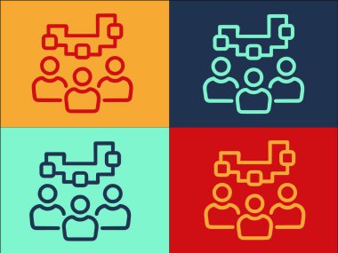 Pazar Topluluğu Logo Şablonu, Toplumun Basit Düz Simgesi, İnsanlar, İş