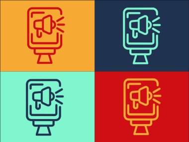 Pazarlama Işıklandırma Logosu Şablonu, Stüdyonun Basit Düz Simgesi, İmza, Dış