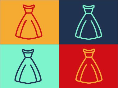 Evlilik Elbisesi Logo Şablonu, Basit Düz Düğün Simgesi, Evlilik, Gelin