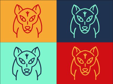 Maskot Kurt Logo Şablonu, Basit Düz Görüntü Simgesi, Maskot, Baş