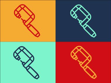 Mikrometre Logo Şablonunu Ölç, Mikrometrenin Basit Düz Simgesi, Doğruluk, Doğruluk