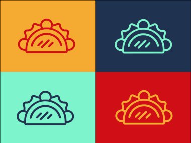 Et Taco Logo Şablonu, Basit Düz Yiyecek Simgesi, Et, Tortilla