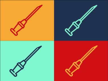 Tıbbi sonda aygıtı renkli simge seti