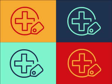 Tıbbi Haç ve Etiket Logo Şablonu, Sembolün Basit Düz Simgesi, Simge, Tıbbi Simge