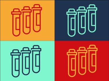 Tıbbi Cam Tüpler Logo Şablonu, Cam Düz Simge, Tıbbi, Tüp