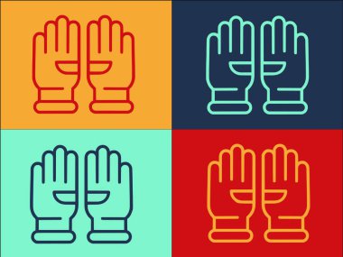 Tıbbi Eldiven Logo Şablonu, Basit Düz Güvenlik Simgesi, Tıbbi, El