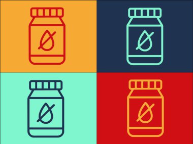 Tıbbi Haplar Jar Logo Şablonu, Basit Düz Tıp Simgesi, Kavanoz, Tıbbi Şablon