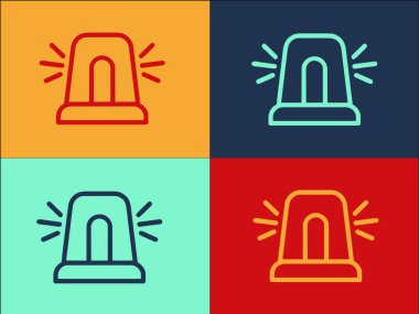 Tıbbi Siren Logo Şablonu, Siren 'in Basit Düz Simgesi, Sembol, Acil Durum