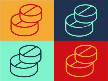 Tıbbi Tabletler Logo Şablonu, Basit Düz Tıbbi Simge, Tablet, Doktor