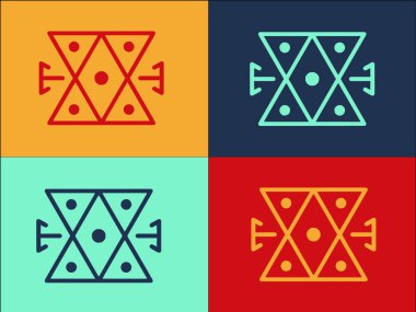 Ortaçağ Simya Logo Şablonu, Simya 'nın Basit Düz Simgesi, Sihir, Ortaçağ