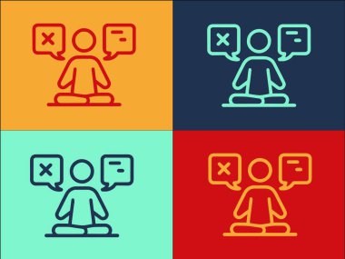 Meditasyon Zihin Tartışması Logo Şablonu, Basit Düz Tartışma Simgesi, Meditasyon, Zihin