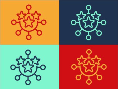 Mega Star Bonus Logo Şablonu, Mega 'nın Basit Düz Simgesi, Vektör, Bonus