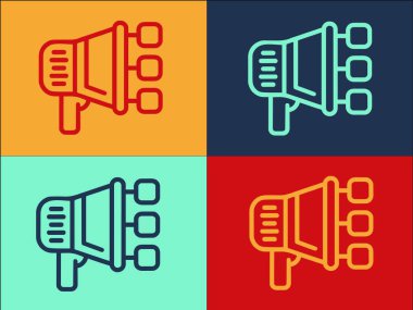 Megafon Reklam Logosu Şablonu, Megafonun Basit Düz Simgesi, İletişim, Konsept