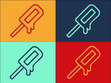 Erimiş Dondurma Logo Şablonu, Basit Düz Tatlı Simgesi, Krema, Yiyecek