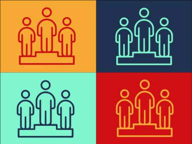 Akıl hocası Podyum Logosu Şablonu, Basit Düz Podyum, İş Dünyası, İnsanlar