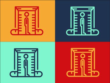 Metal dedektörü logo şablonu, basit düz dedektör, metal, ekipman simgesi