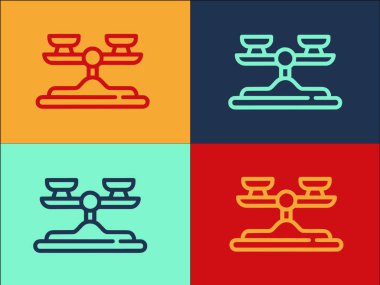 Metal Ölçekleri Karşılaştırma Logosu Şablonu, Karşılaştırma Basit Düz Simgesi, Denge, Ağırlık