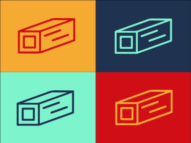 Metalürji Çubuğu Logo Şablonu, Metalürjinin Basit Düz Simgesi, Demir, İnşaat