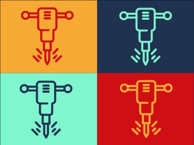 Metalürji Çekiç Delme Şablonu, Basit Düz Çalışma Simgesi, İnşaat, Endüstri