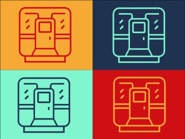 Metro Tren Kapısı Logo Şablonu, Trenin Basit Düz Simgesi, Metro, Metro