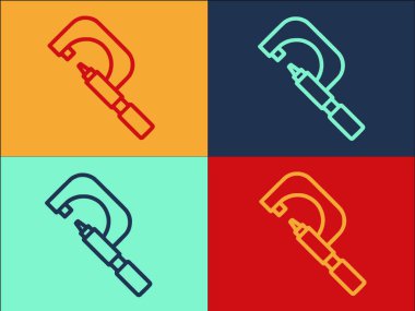 Mikrometre Mühendislik Logo Şablonu, Mikrometrenin Basit Düz Simgesi, Mühendislik, Endüstriyel