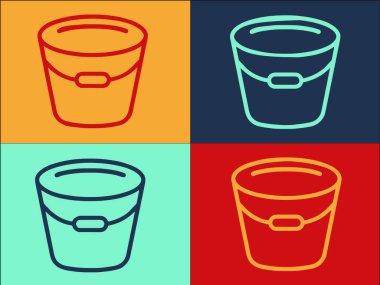 Süt Kovası Logo Şablonu, Basit Düz Kova Simgesi, Süt, Yiyecek