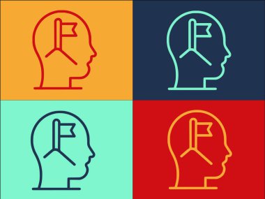 Akıl hocası Logo Şablonu, Zihnin Basit Düz Simgesi, Liderlik, Kariyer