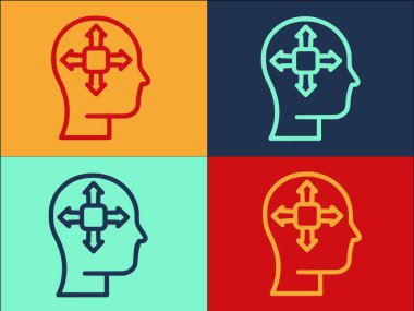 Mind Opportunity Logo Şablonu, Fırsat, Akıl ve İş İçin Basit Düz Simge