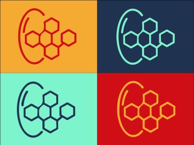 Mineral Bileşik Logo Şablonu, Kimyasal, Mineral ve Kimya 'nın Basit Düz Simgesi