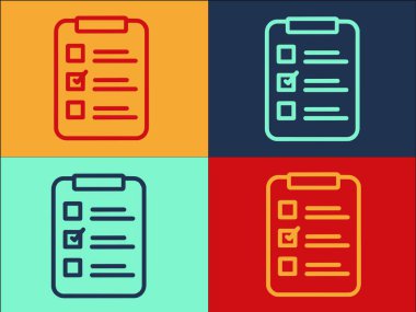 Görev Panosu Logo Şablonu, Pano 'nun Basit Düz Simgesi, İş, Liste