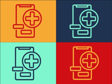 Gezici Doktor Servis Logo Şablonu, Basit Düz Tıp Simgesi, İletişim, Teknoloji