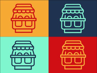 Mobil Gıda Dükkanı Logo Şablonu, Basit Düz Gıda, Teknoloji Simgesi, Çevrimiçi