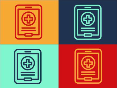 Mobil Tıbbi Kart Logo Şablonu, Basit Düz Tıbbi Simge, Mobil Kart