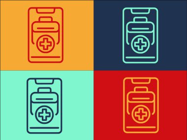 Mobil Dükkan Logo Şablonu, Basit Düz Dükkan Simgesi, Eczane, Uyuşturucu