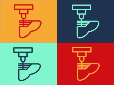Biyobasım Logosu Şablonu, Teknolojinin Basit Düz Simgesi, Ekipman, Yazıcı