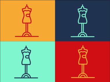 Modern Manken Stand Logo Şablonu, Modern Düz Simge, Manken, Kadın