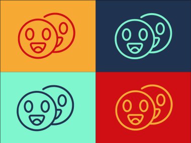 Modern Kahkaha Emoji Logo Şablonu, Basit Düz Emoji Simgesi, Duygu, Yüz