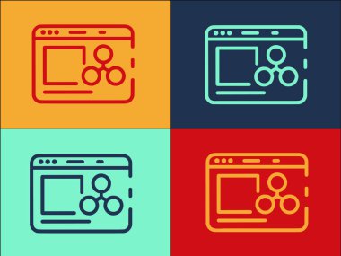 Moleküller Ekran Logosu Şablonu, Molekül 'ün Basit Düz Simgesi, Teknoloji, Bilim