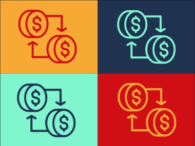 Para Bankası Borsası Logo Şablonu, Banka, İş, Finans Basit Düz Simgesi