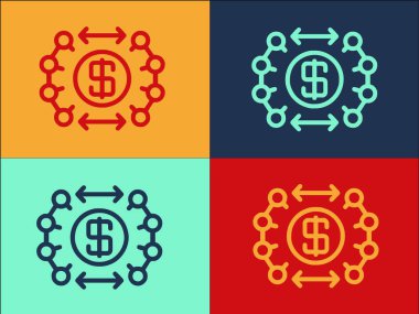 Para Çemberi Logo Şablonu, Para, Finans, Çember Basit Düz Simgesi