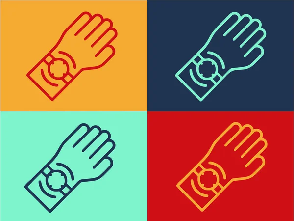 Late Work Hand Watch Logo Template Einfache Flache Ikone Der — Stockvektor
