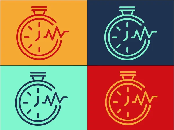 Laat Werk Stopwatch Logo Template Eenvoudige Platte Pictogram Van Tijd — Stockvector