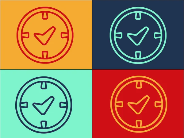 Modèle Logo Temps Travail Tardif Icône Plate Simple Temps Retard — Image vectorielle