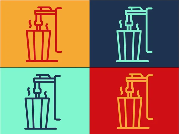 Latte Maker Logo Template Eenvoudige Platte Pictogram Van Beker Drink — Stockvector